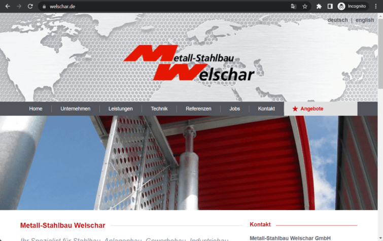 metall-stahlbau welschar gmbh landing page