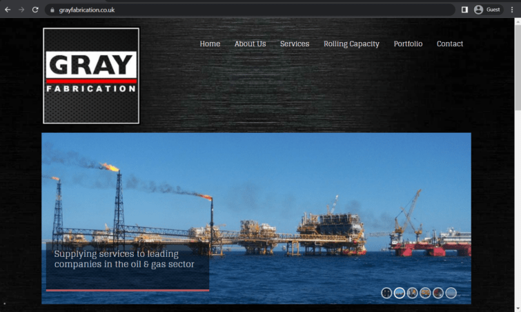 gray fabrications ltd landing page
