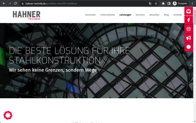 hahner technik gmbh co kg landing page