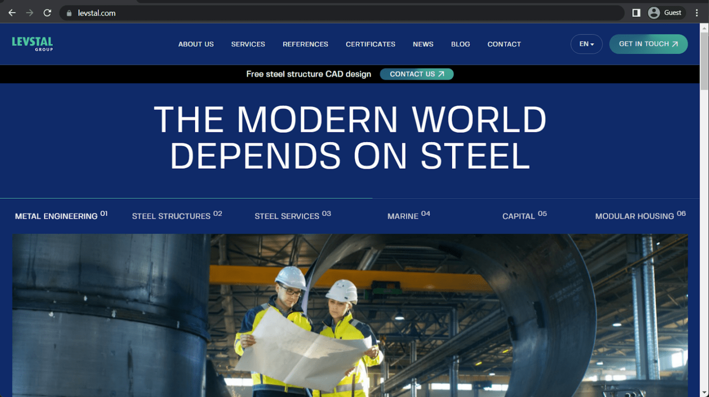 levstal landing page