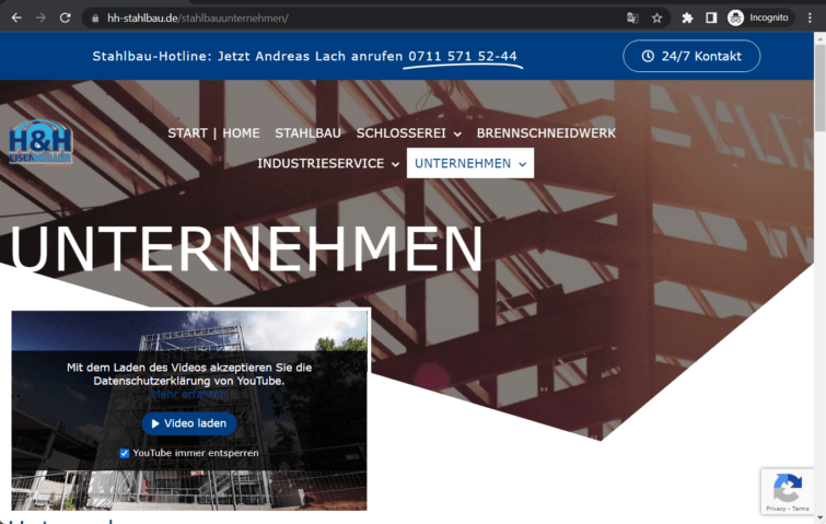 h&h eisen müller gmbh co. kg landing page