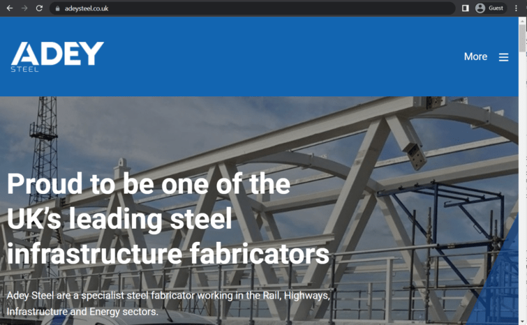 adey steel ltd landing page