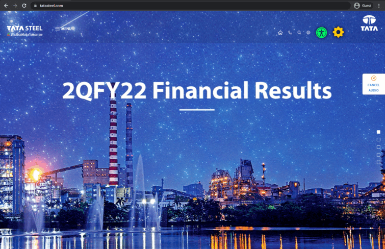 tata steel landing page